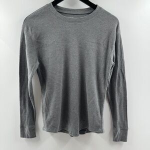 Time and Tru Grey Waffle Knit Long Sleeve Top Women’s Size Medium